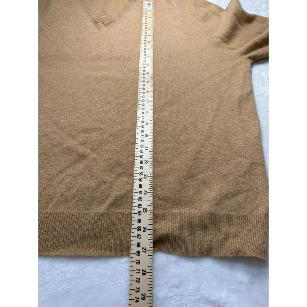 Grant Thomas‎ Tan V Neck Long Sleeved Sweater Two Ply Cashmere XL
